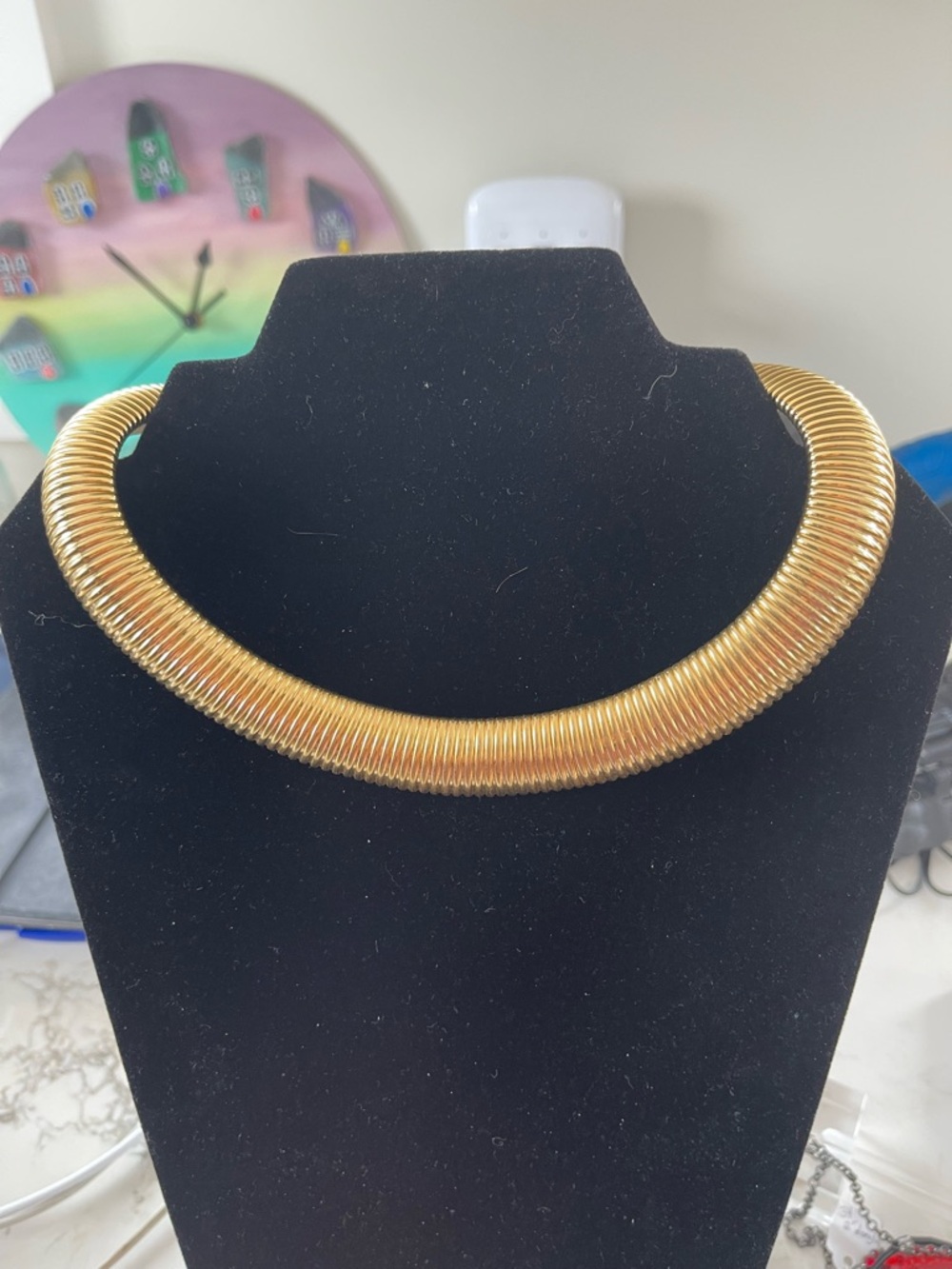 Gold Coil Collar Necklace - Women's Statement Jewelry